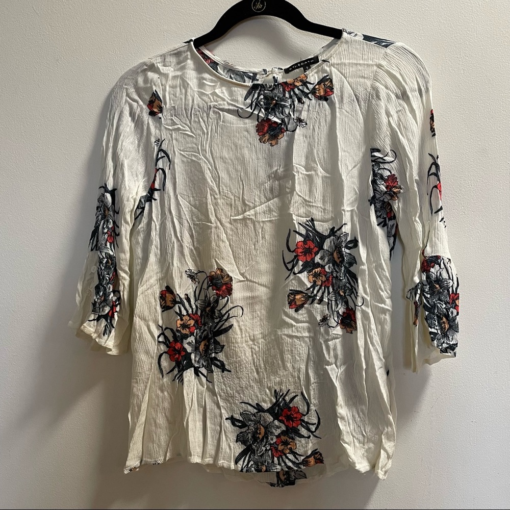 White shirt with flowers